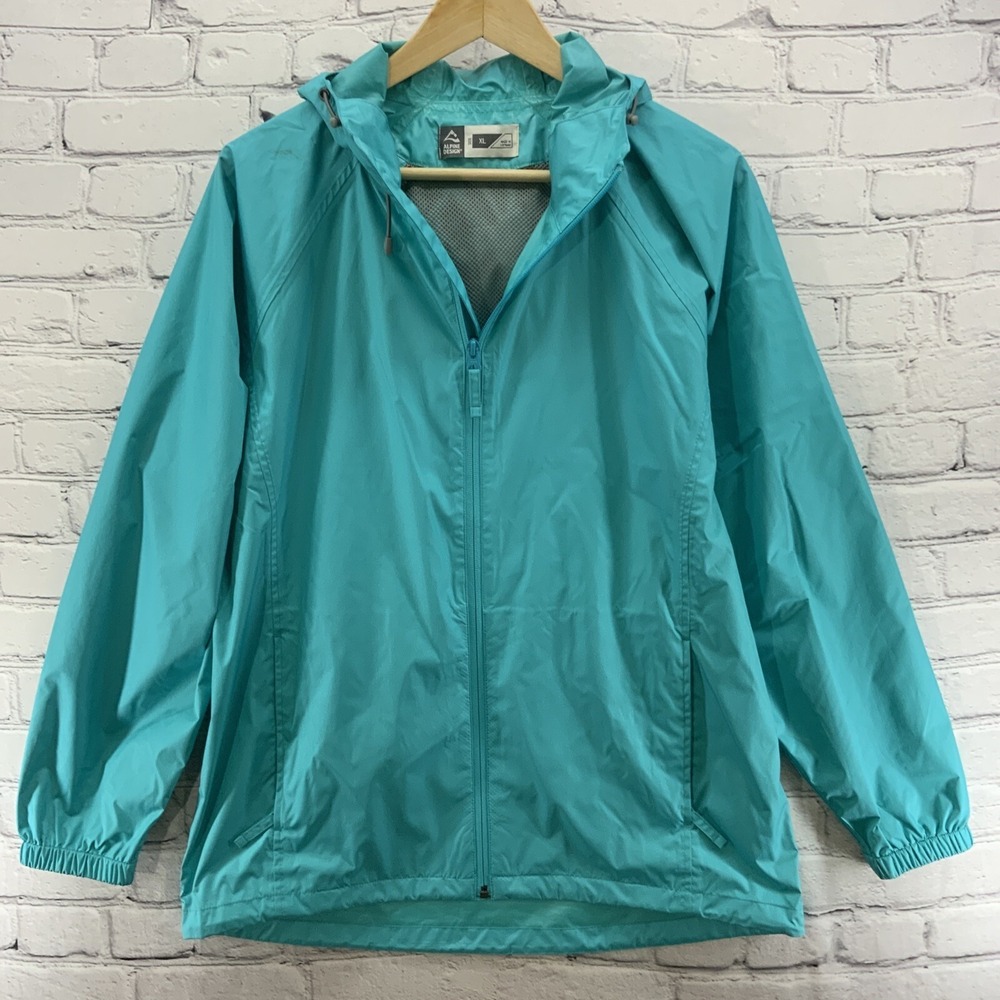 Alpine Design‎ Jacket Womens Sz XL Blue Full Zip Water Resistent Teal Blue FLAW